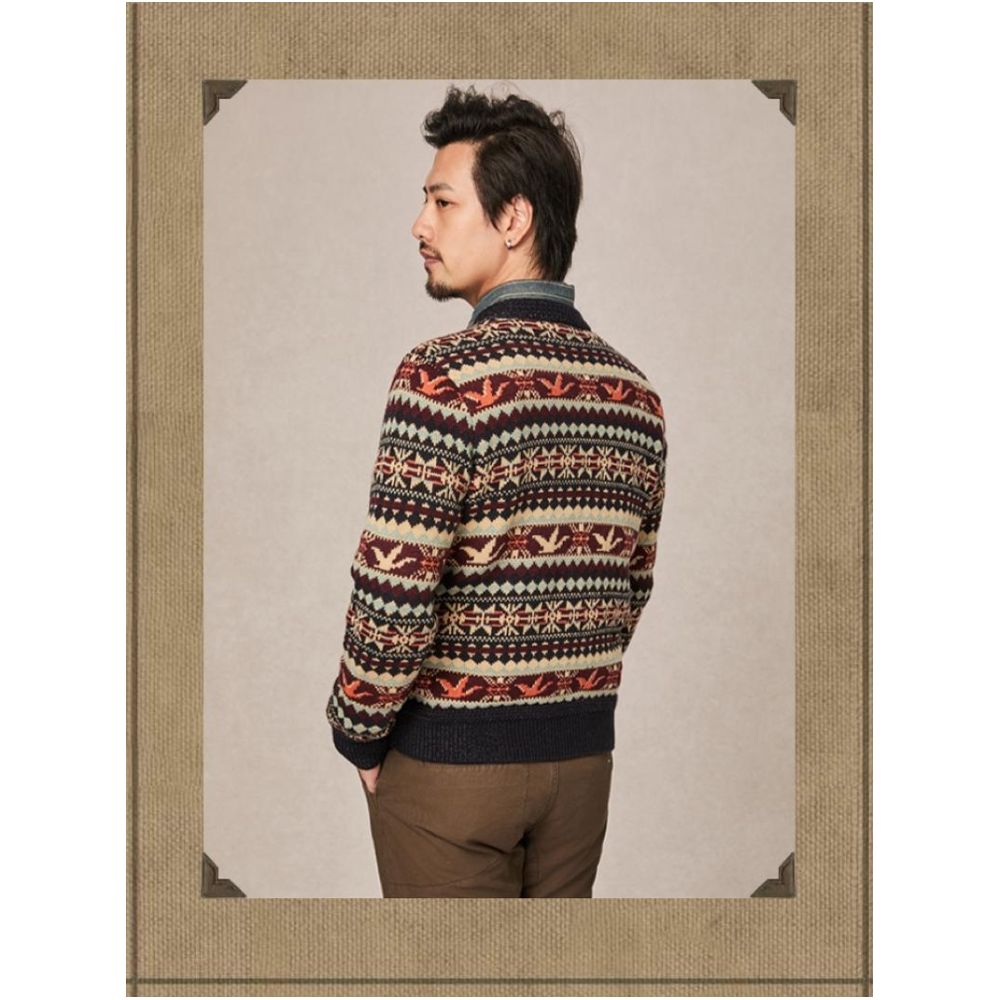 Navajo and Fel Island Fusion Flying Duck Jacquard American Retro Nordic Style Sweater Knitted Sweater image 4