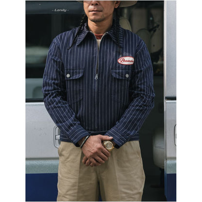 Bulldog BRONSON mechanic cola striped short retro workwear jacket motorcycle khaki jacket image 0