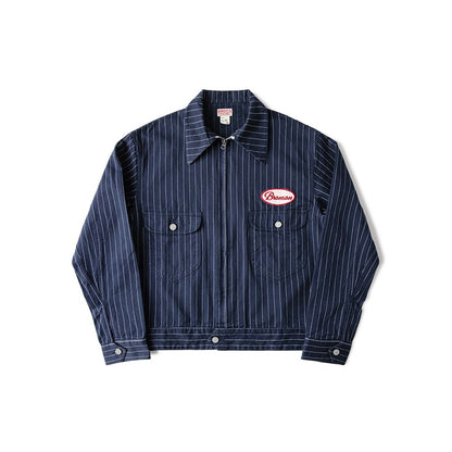 Bulldog BRONSON mechanic cola striped short retro workwear jacket motorcycle khaki jacket image 9