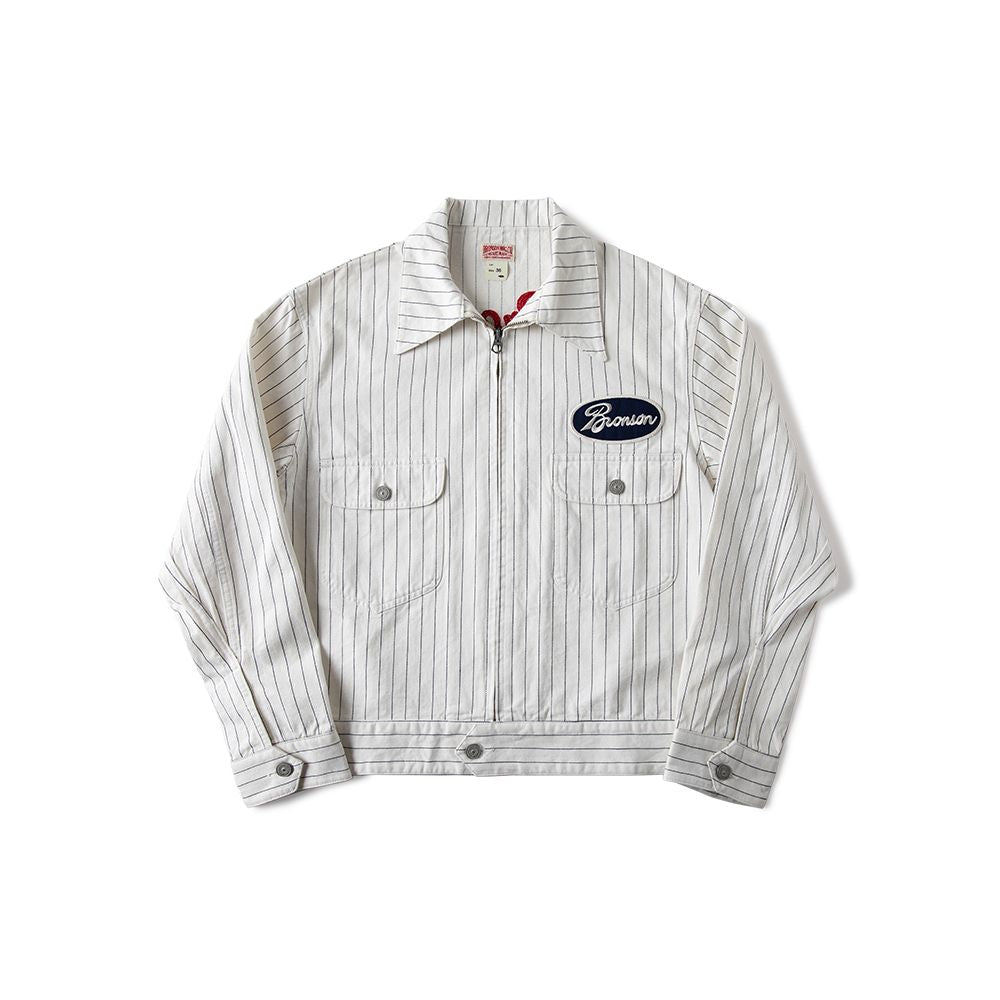 Bulldog BRONSON mechanic cola striped short retro workwear jacket motorcycle khaki jacket image 19