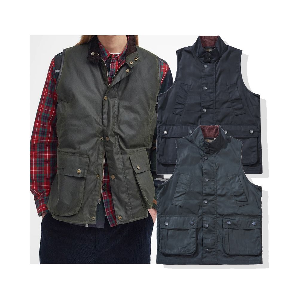 OKONKWO Retro Classic Jacket Hunting Vest with Waxed Collar British Style Waxed Vest image 0