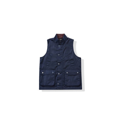 OKONKWO Retro Classic Jacket Hunting Vest with Waxed Collar British Style Waxed Vest image 5