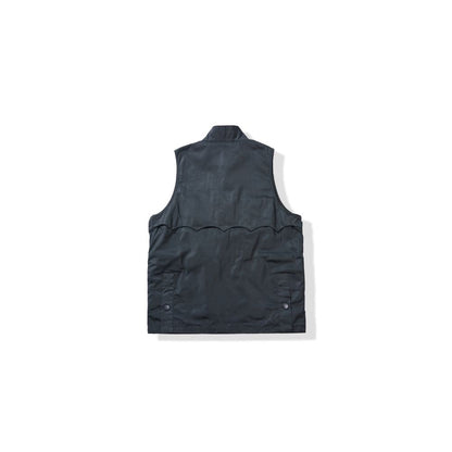 OKONKWO Retro Classic Jacket Hunting Vest with Waxed Collar British Style Waxed Vest image 8