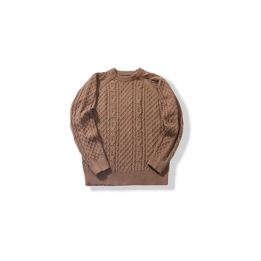 OKONKWO McQueen inspired chunky knit sweater British retro twisted cable knit fisherman style cardigan