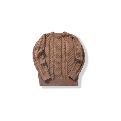 OKONKWO McQueen inspired chunky knit sweater British retro twisted cable knit fisherman style cardigan