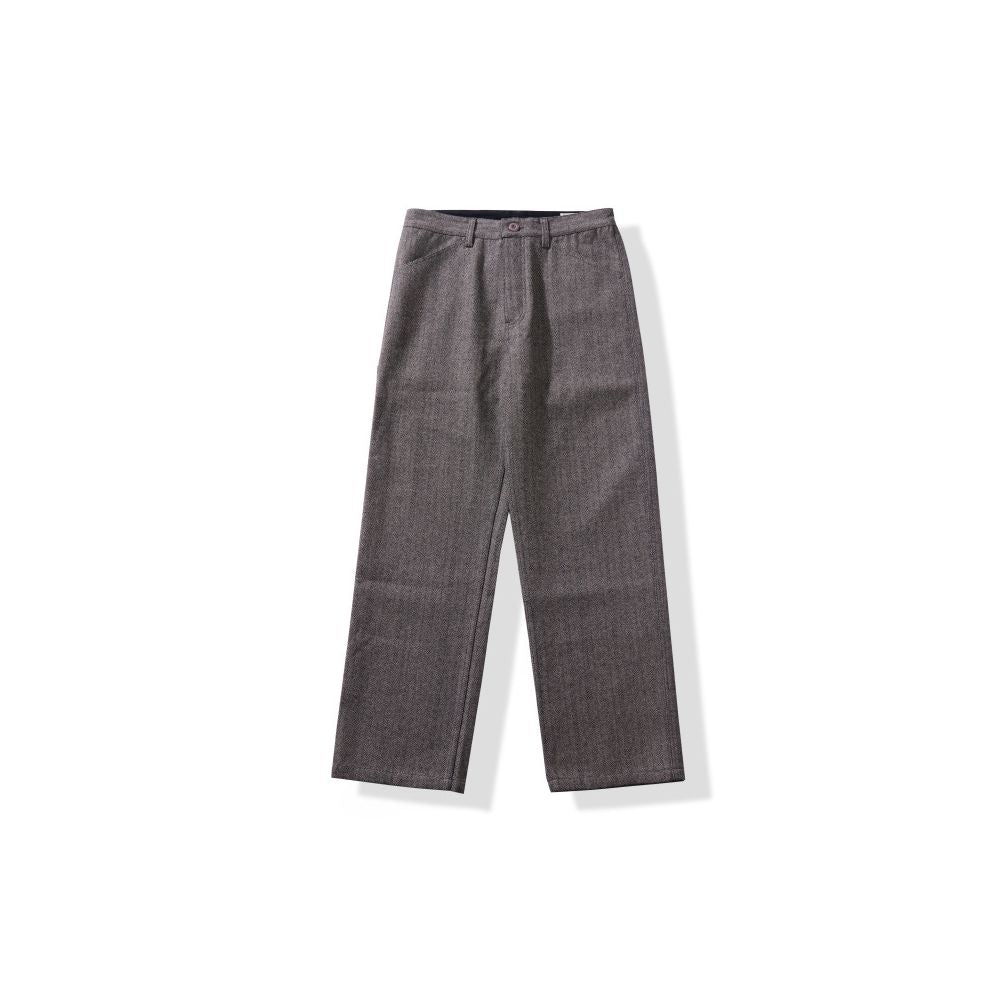 OKONKWO Light Business Men s Retro Herringbone Wool Trousers Thickened Multi Pocket Cargo Casual Trousers image 5