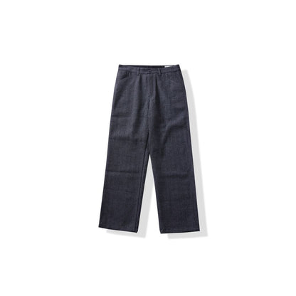 OKONKWO Light Business Men s Retro Herringbone Wool Trousers Thickened Multi Pocket Cargo Casual Trousers image 9