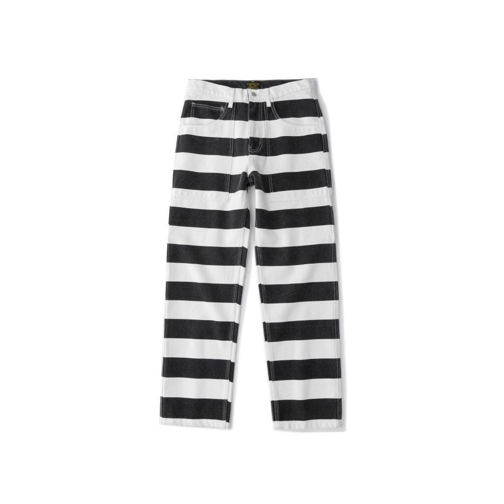 OKONKWO 16oz Heavyweight Striped Cargo Pants Thick Canvas Rock Motorcycle Pants Americana Style Rider Pants image 1