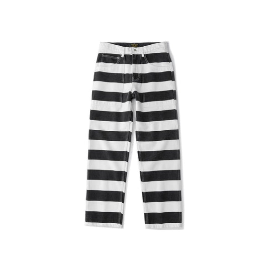 OKONKWO 16oz Heavyweight Striped Cargo Pants Thick Canvas Rock Motorcycle Pants Americana Style Rider Pants image 1