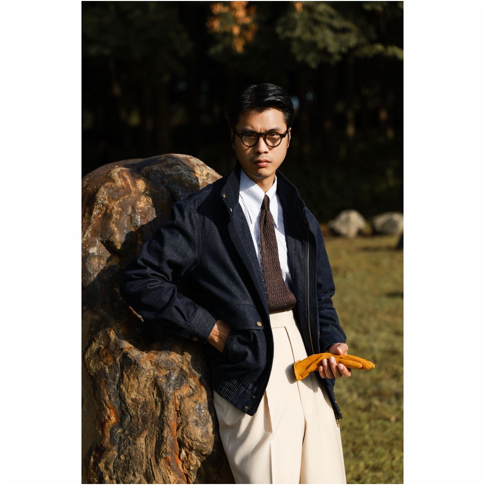 UGENTLE Men s Shirt Pure Cotton Sicilian Stripes Italian Retro Style Godfather Collar Long Sleeve image 17