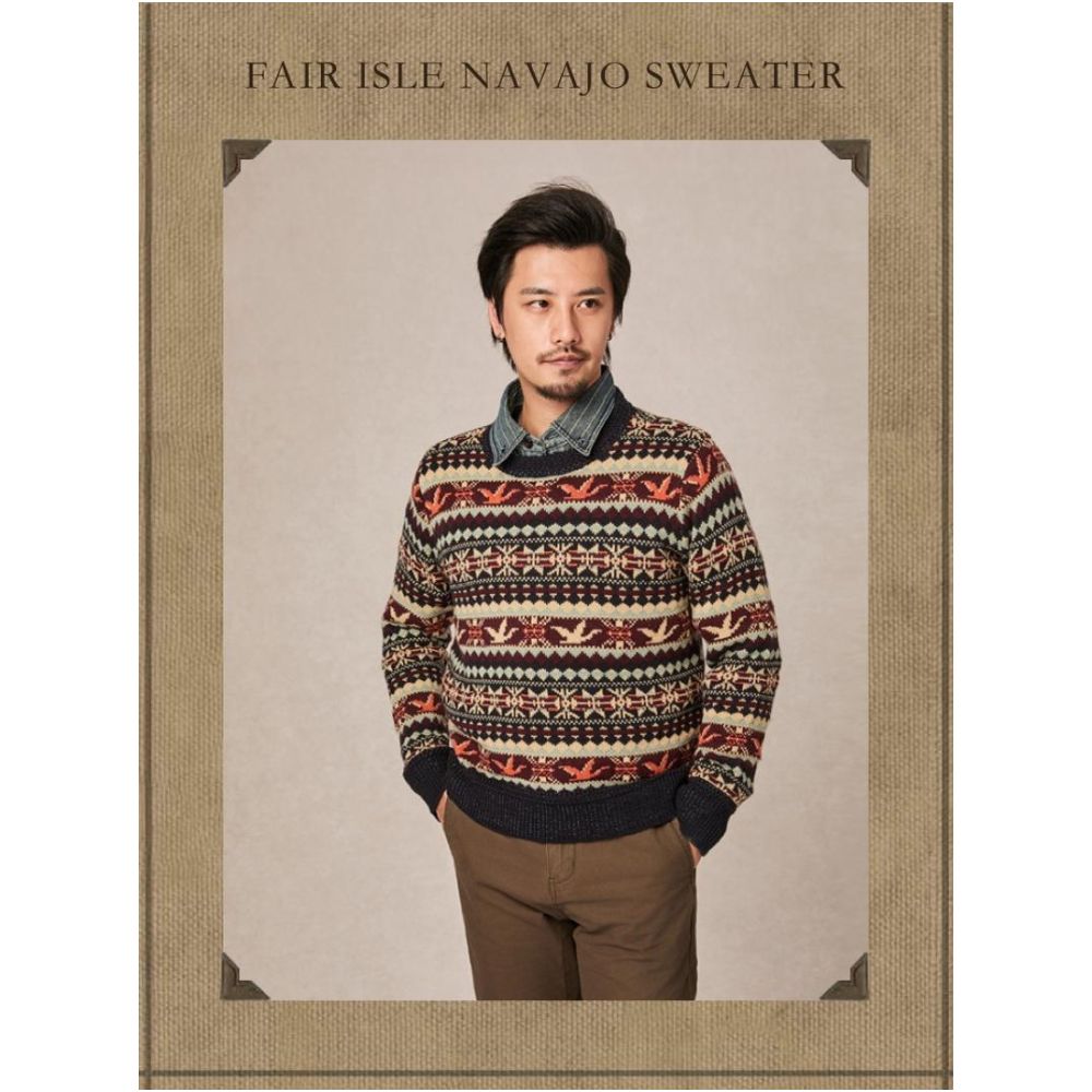 Navajo and Fel Island Fusion Flying Duck Jacquard American Retro Nordic Style Sweater Knitted Sweater image 1