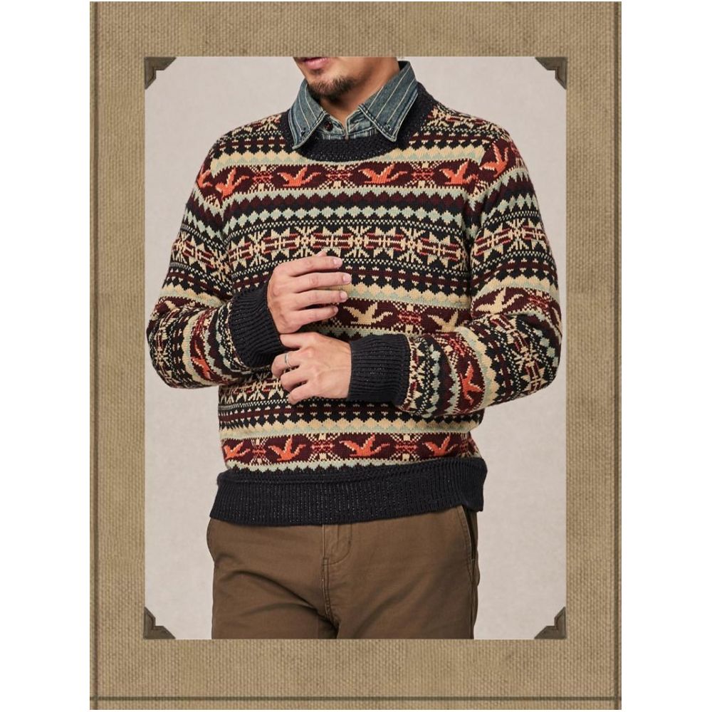Navajo and Fel Island Fusion Flying Duck Jacquard American Retro Nordic Style Sweater Knitted Sweater image 2
