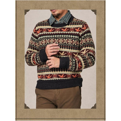 Navajo and Fel Island Fusion Flying Duck Jacquard American Retro Nordic Style Sweater Knitted Sweater image 2