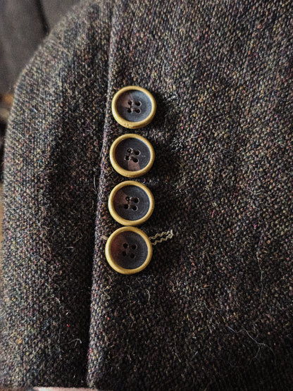 XPosed London Tweed Sport Coat Jacket Vintage Velvet Sz 44R