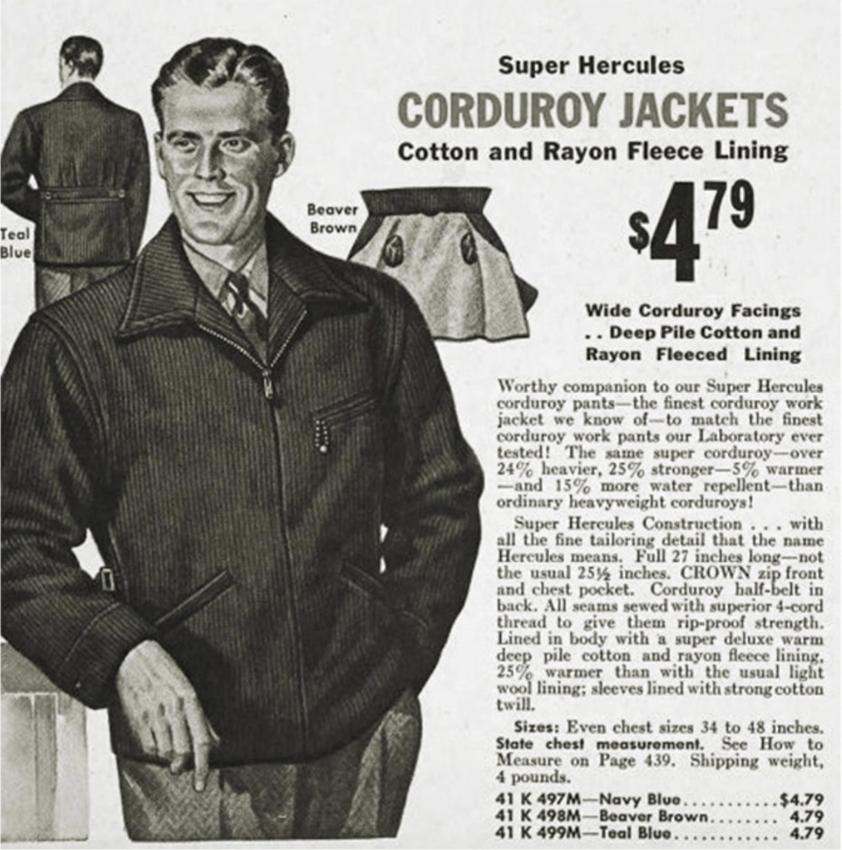 1940s Heavyweight Corduroy Cossack Jacket