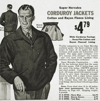 1940s Heavyweight Corduroy Cossack Jacket