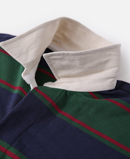 Heritage Stripe Cotton Rugby Shirt – Retro Collegiate Style