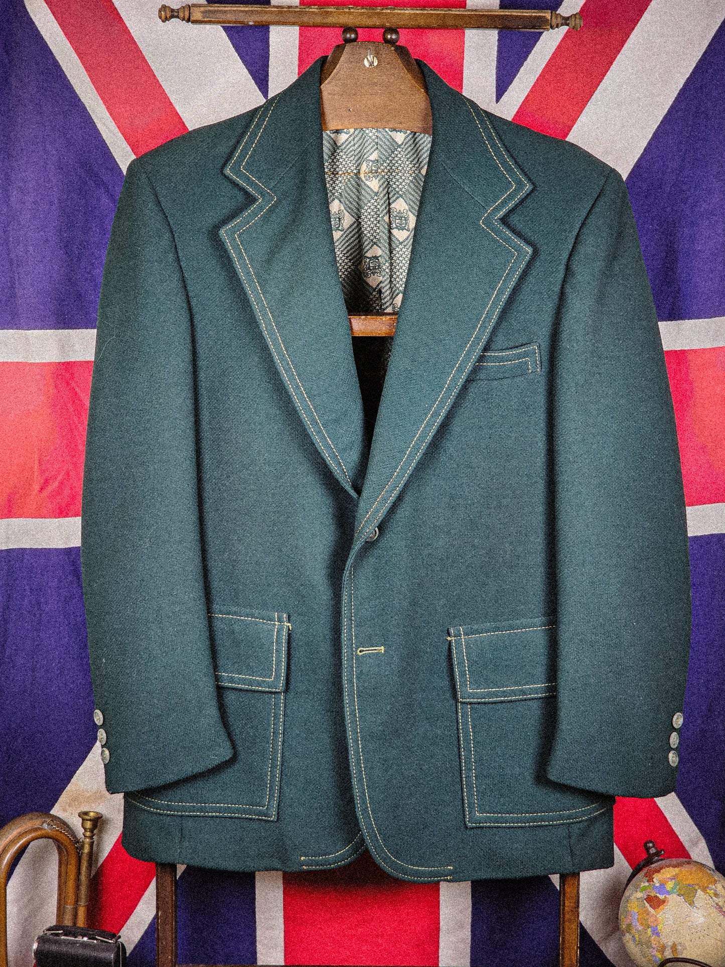 Green 70s Blazer - Tony Kent - Men's Vintage