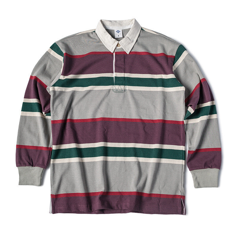 Heritage Stripe Cotton Rugby Shirt – Retro Collegiate Style